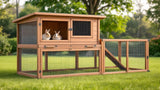 Kaninchenstall aus Holz für draußen – wetterfester Kleintierstall für Kaninchen