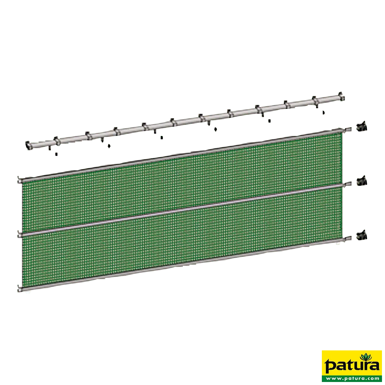 Windschutz-Spannpanele, Höhe 3,00 m Breite  9,10 m