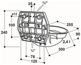 Rohrventil-Becken Mod. 12P-MS mit 3/4" Messingventil