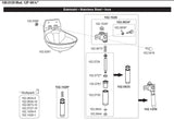 Rohrventil-Becken Mod. 12P mit 3/4" Edelstahlventil