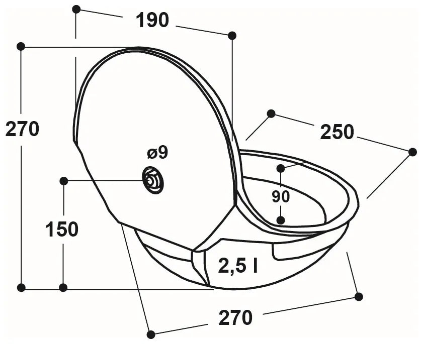 Anbau-Tränkebecken, Kunststoff Mod. 180P für Wasserfaß