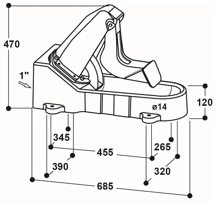 Membran-Weidepumpe, Mod. 547 inkl. Schlauchanschluss-Stutzen 1"