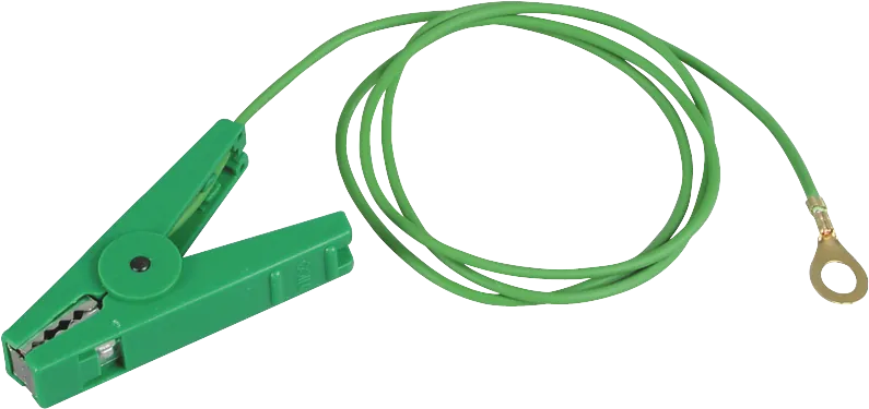 Erdanschlußkabel, grün, Edelstahl-Klemme und 8 mm Ringöse (1 Stück / Pack)