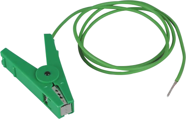 Erdanschlußkabel, grün, Edelstahl-Klemme und 3 mm Stift (1 Stück / Pack)