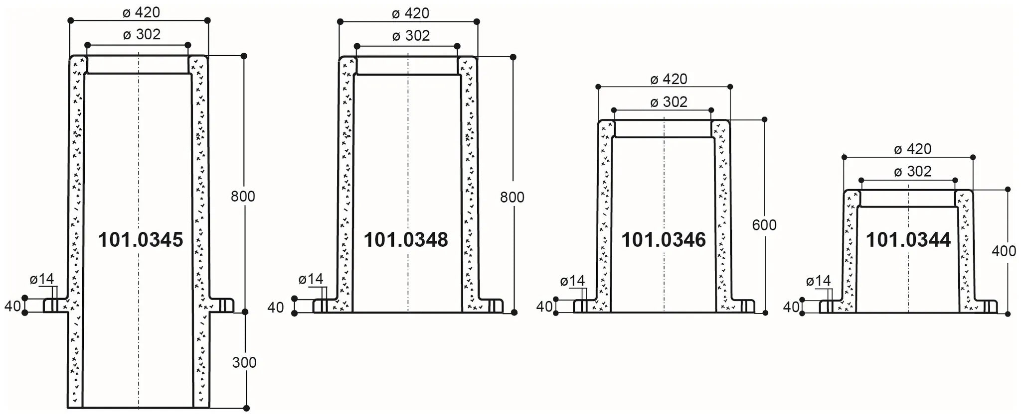 Thermo-Röhre 600 mm für Mod. 41A, 43A