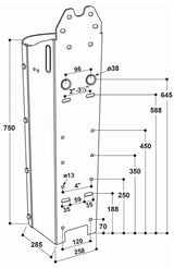 Stahlständer für Mod. 25 R Höhe 80 cm, feuerverzinkt