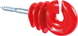 Qualitäts-Ringisolator, mit Holzgewinde, rot, 6 mm Schaft (25 Stück/Pack)