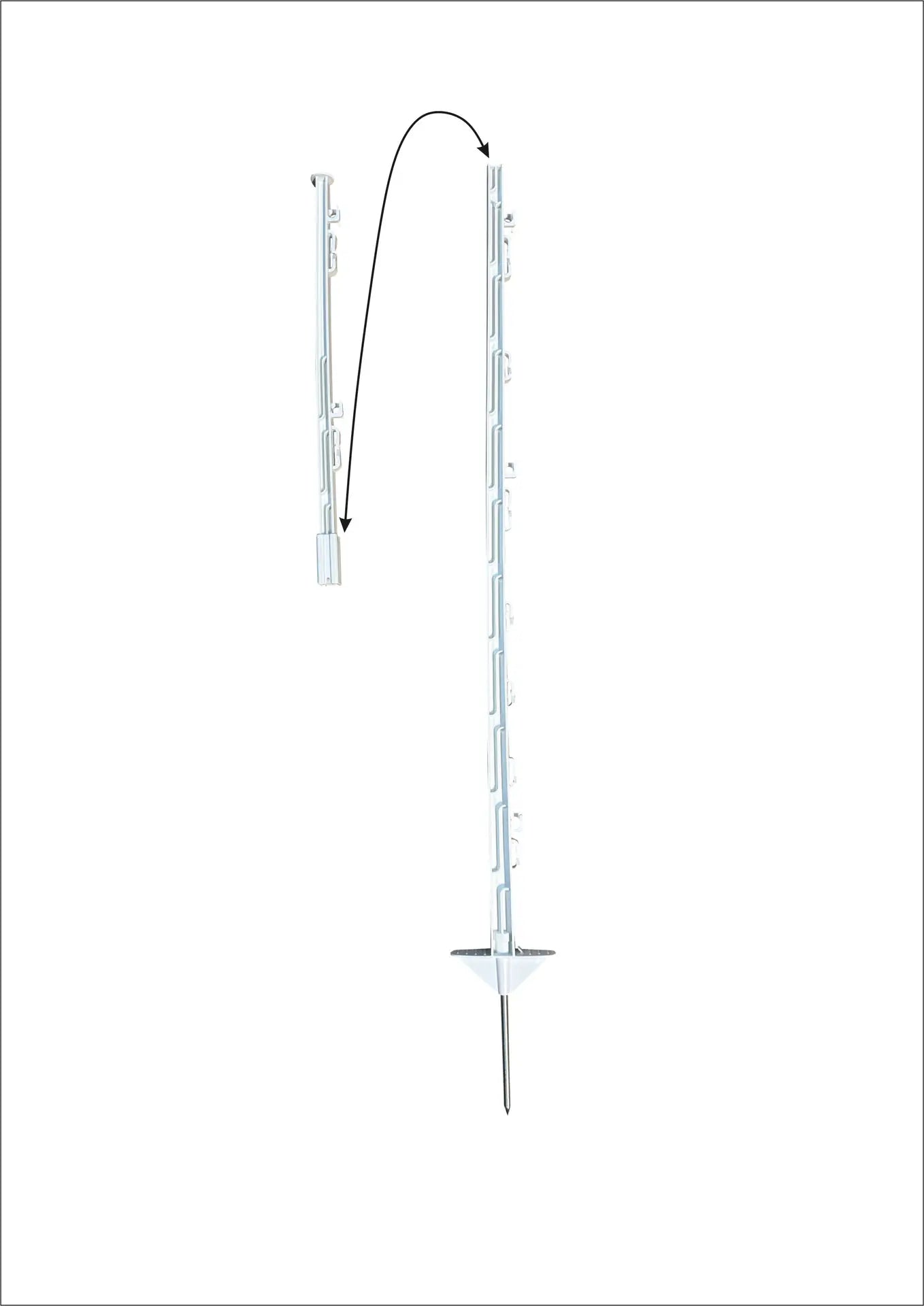 Kunststoffpfahl weiß 150cm (105+45), 20er Karton 