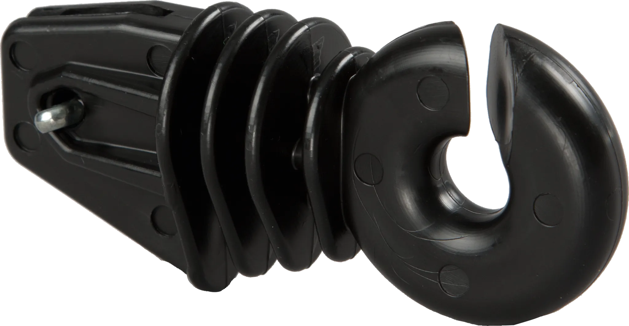 Ringisolator mit Splint, schwarz, für Winkelstahlpfähle (25 Stück / Pack)