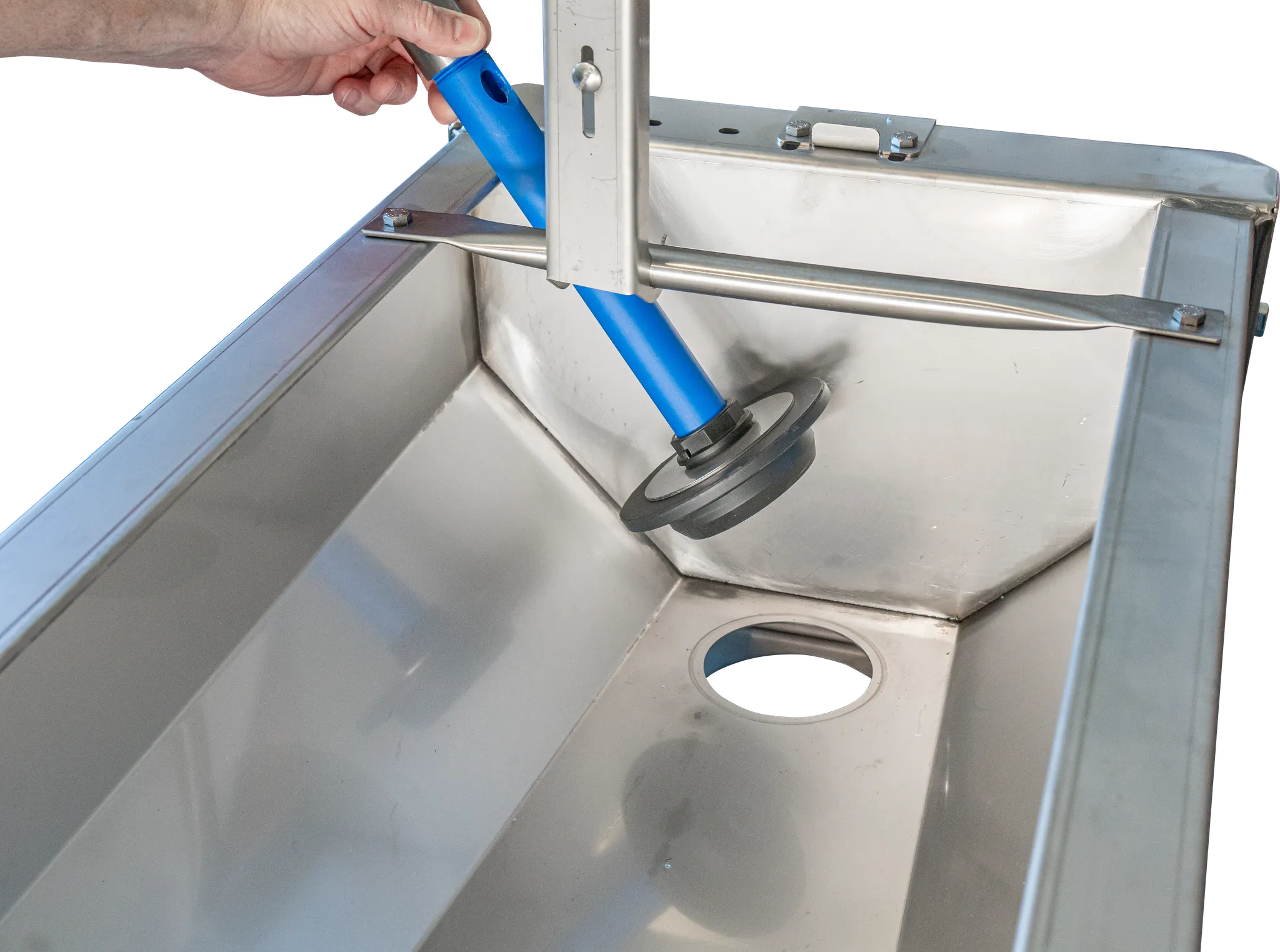 Schnellablauf-Trog 1,90 m (130 l) Modell 6219 für Wandmontage, Edelstahl