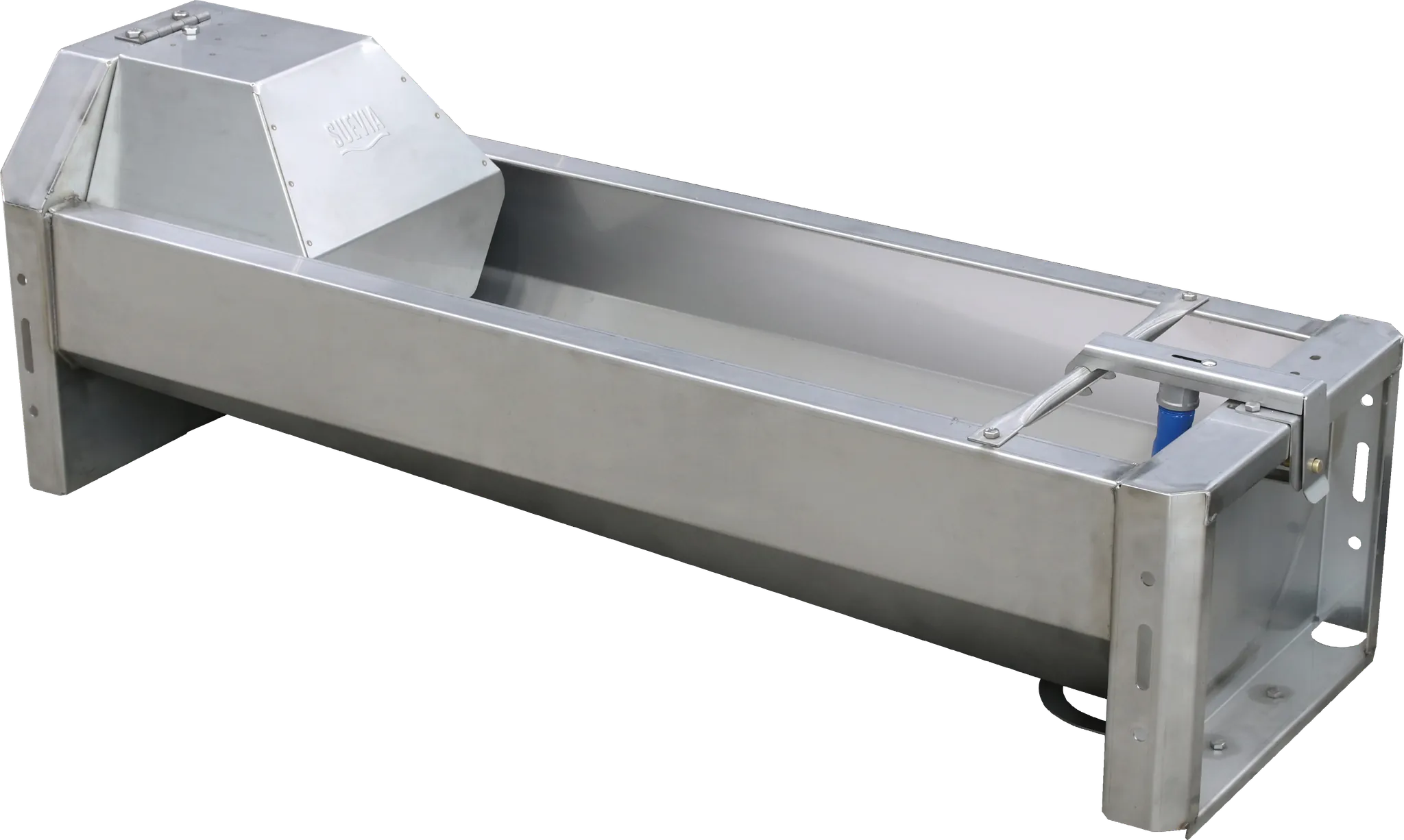 Schnellablauf-Trog 2,85 m (200 l) Modell 6728 für Wandmontage, Edelstahl