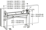 Flachschwenk-Trog 1,5 m - Inhalt 55 l für Bodenmontage, Wanne und