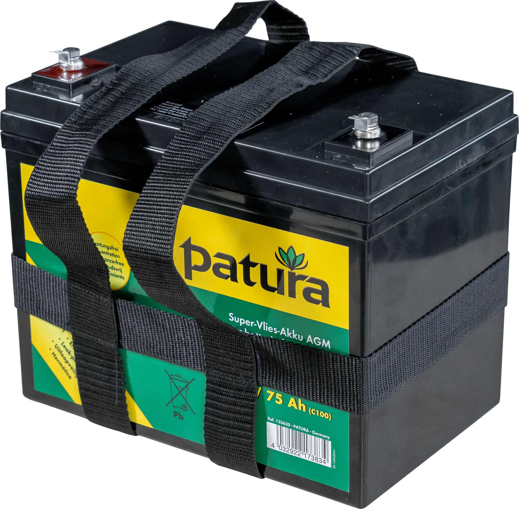Super-Vlies-Akku 12 V / 75 Ah C100 wartungsfreie Vliesbatterie