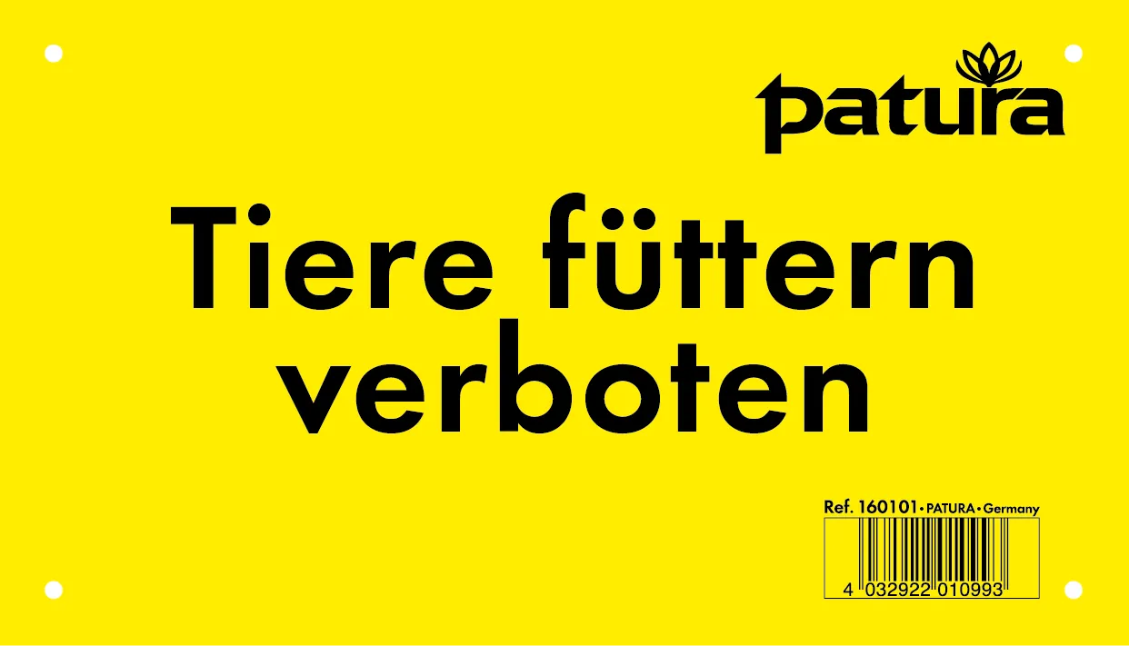 Warnschild, Tiere füttern verboten, Kunststoff