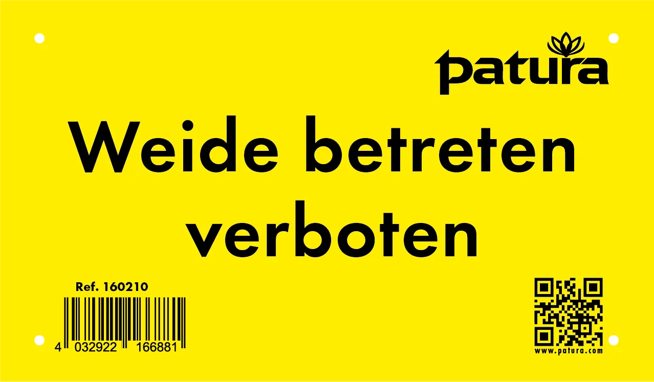Warnschild "Weide betreten verboten" Kunststoff