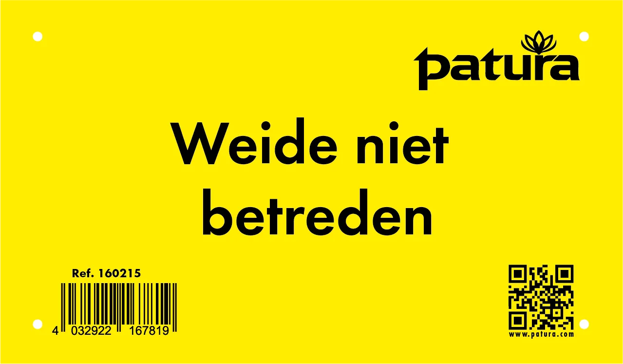 Warnschild "Weide betreten verboten" Kunststoff -niederländisch-