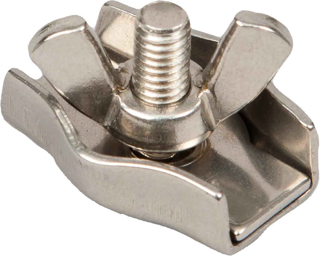 Litzenklemme Edelstahl mit Flügelmutter für Litzen bis 4 mm