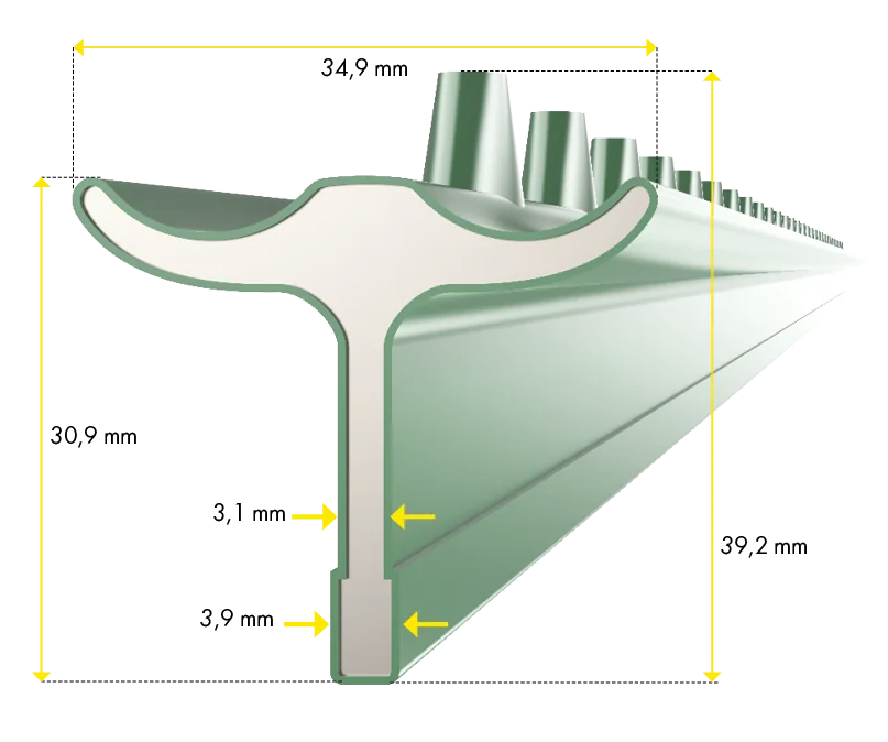 T-Pfosten Profi, l = 2,13 m, grün lackiert