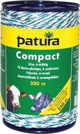 Compact Litze, 200 m Rolle 6 Niro 0,20 mm, weiss-grün