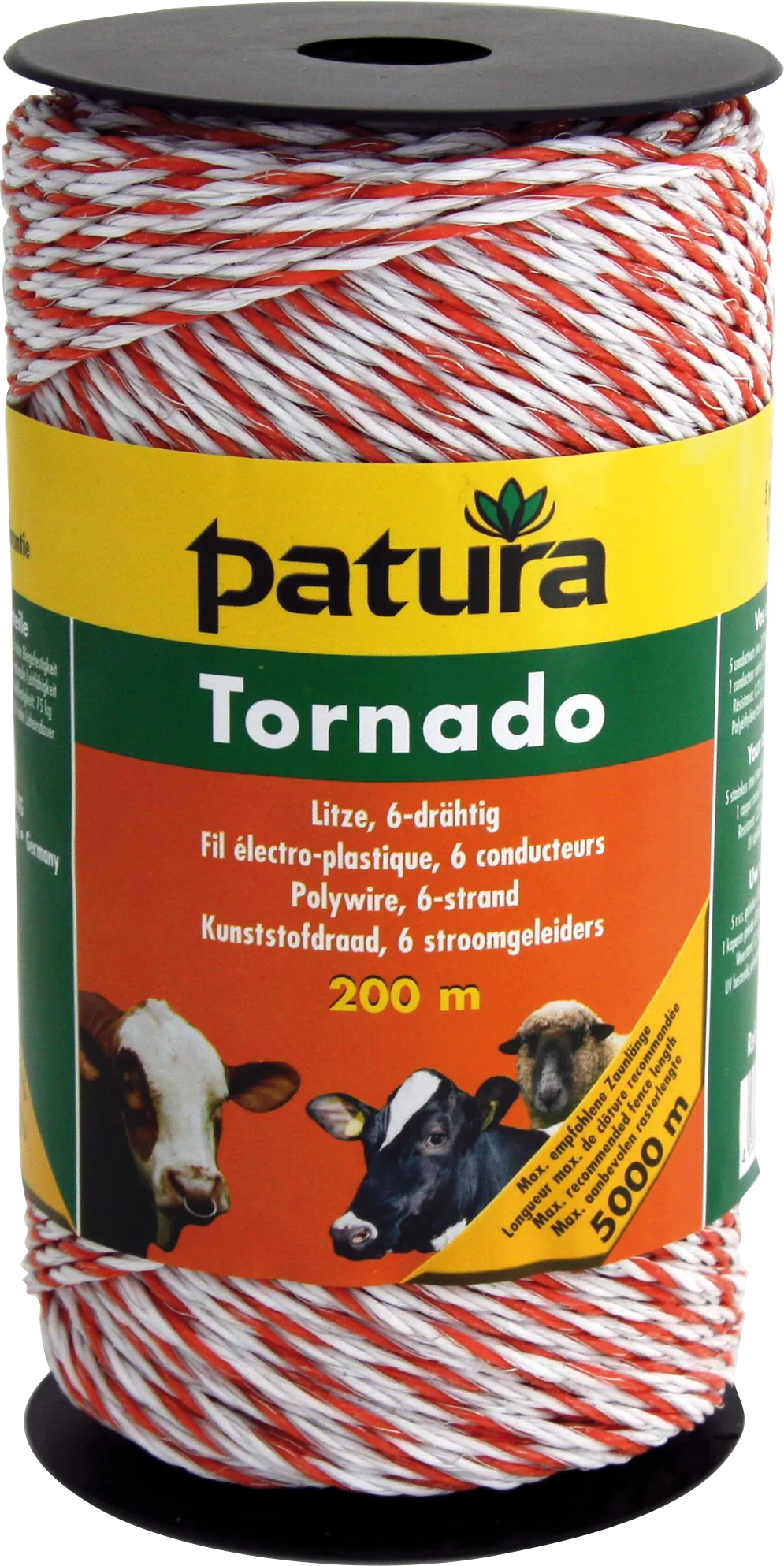 Tornado Litze, 200 m Rolle, weiss-orange 5 Niro 0,20 mm, 1 Cu 0,30 mm