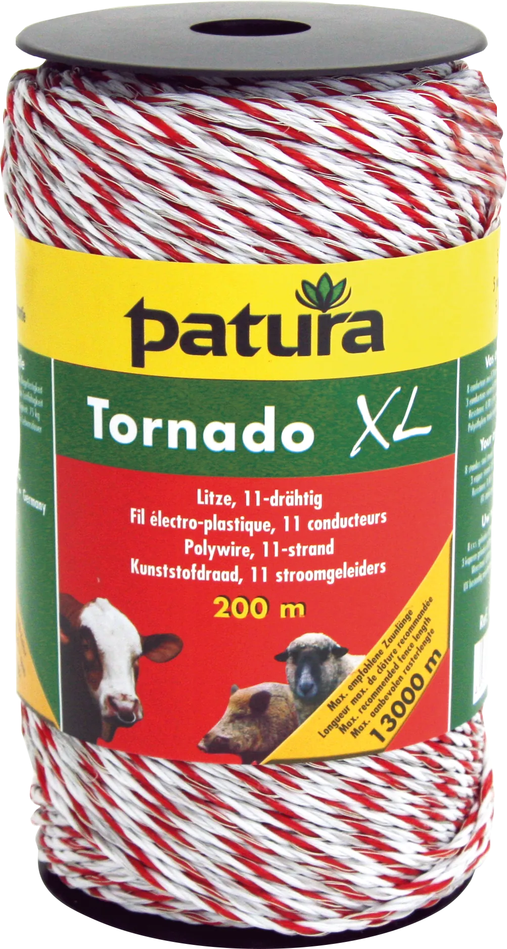 Tornado XL Litze, 200 m Rolle 8 Niro 0,20 mm, 3 Cu 0,30 mm, weiss-rot