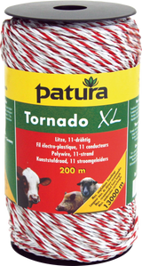 Tornado XL Litze, 200 m Rolle 8 Niro 0,20 mm, 3 Cu 0,30 mm, weiss-rot