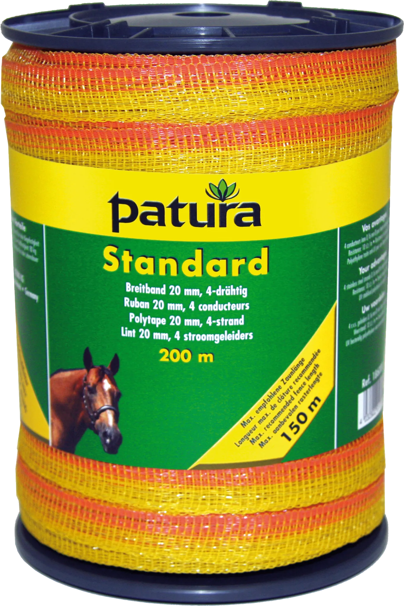 Standard Breitband 20 mm, 200 m Rolle 4 Niro 0,16mm, gelb-orange