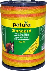 Standard Breitband 20 mm, 200 m Rolle 4 Niro 0,16mm, gelb-orange