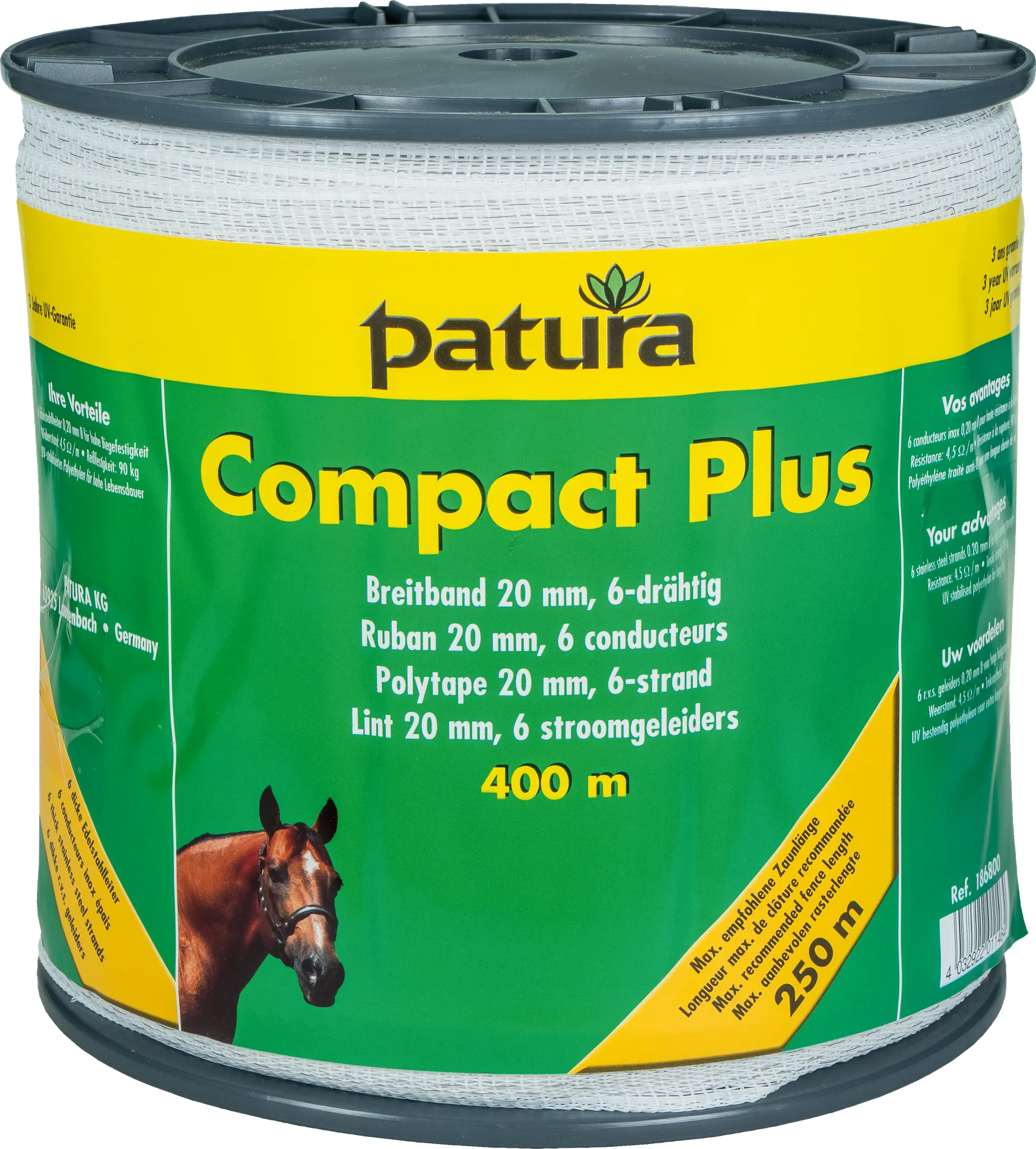 Compact Plus Breitband 20mm, 400 m Rolle 6 Niro 0,20 mm, weiss