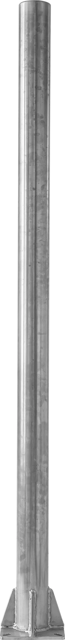 Pfosten d=76 x 3,6 mm, L= 1,65 m, mit Bodenplatte, Edelstahl
