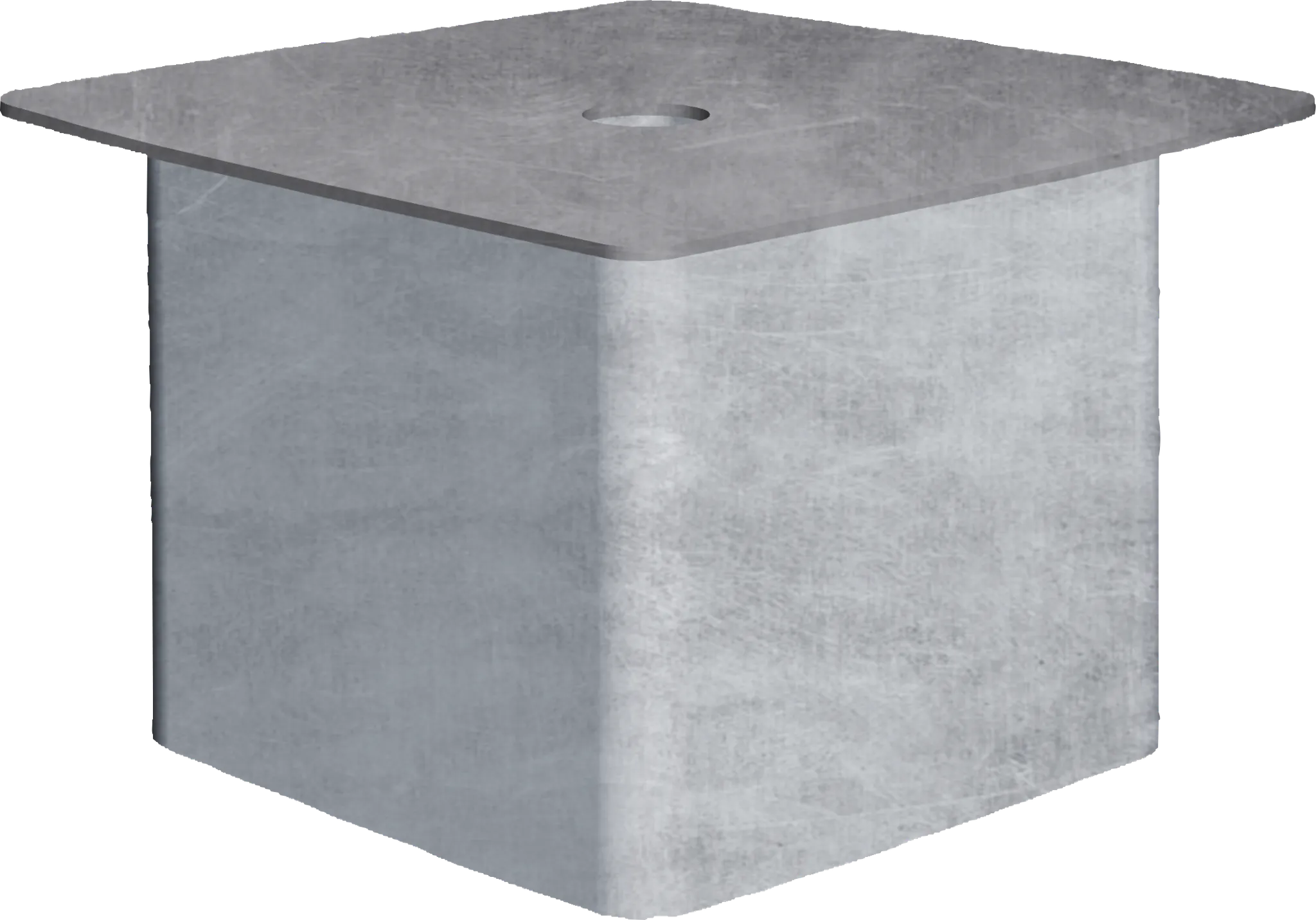 Abdeckung für Einbauhülse Quadrat 90 mm Edelstahl