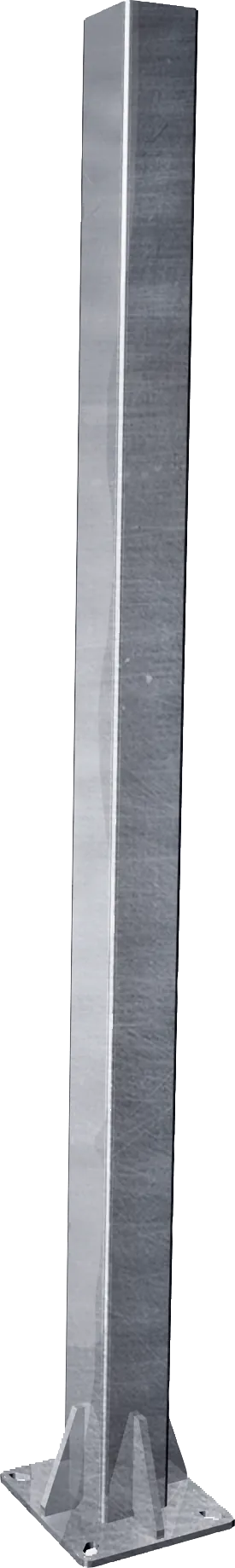 Pfosten Quadrat 90 mm, L= 2,13 m, mit Bodenplatte