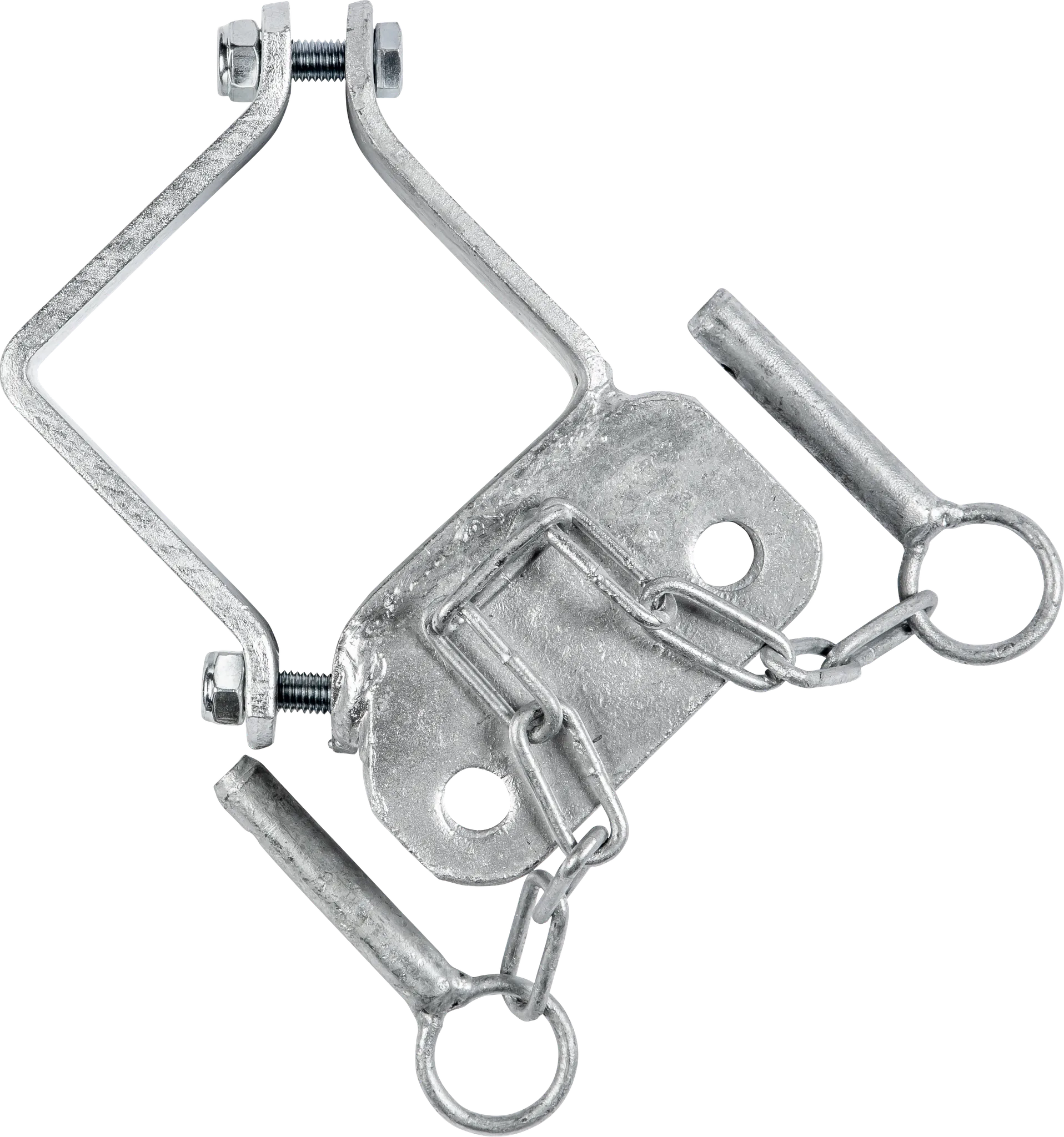 Schelle Quadrat 90 mm, 2 Halter, parallel, vz