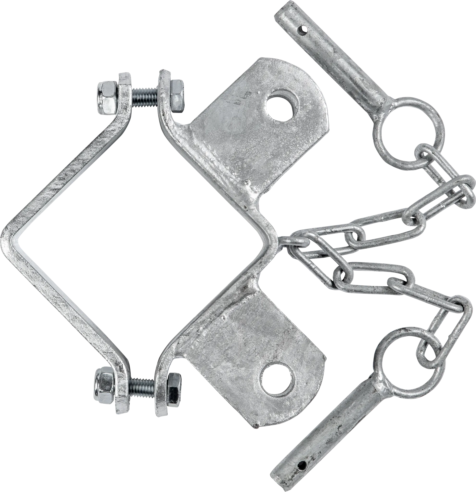 Schelle Quadrat 90 mm, 2 Halter, winklig, vz