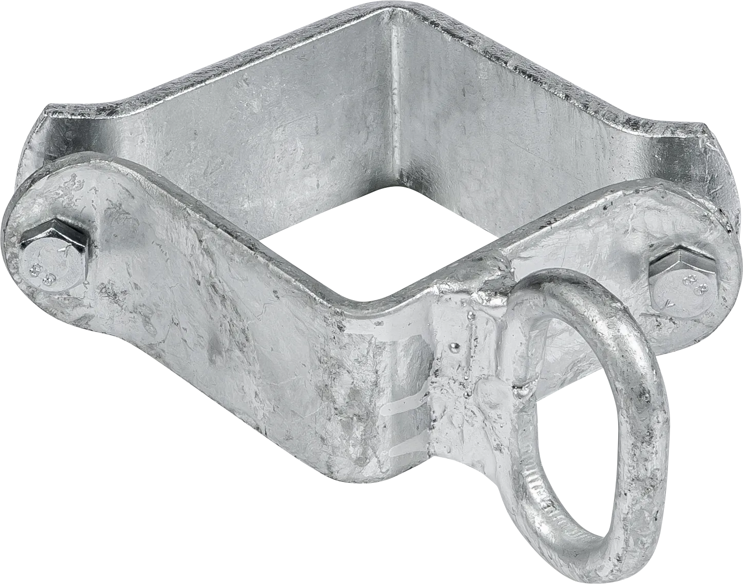 Schelle Quadrat 90 mm, 1 Riegelhalter leicht, vz, (für leichte Tore)