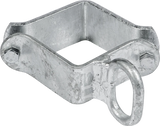 Schelle Quadrat 90 mm, 1 Riegelhalter leicht, vz, (für leichte Tore)