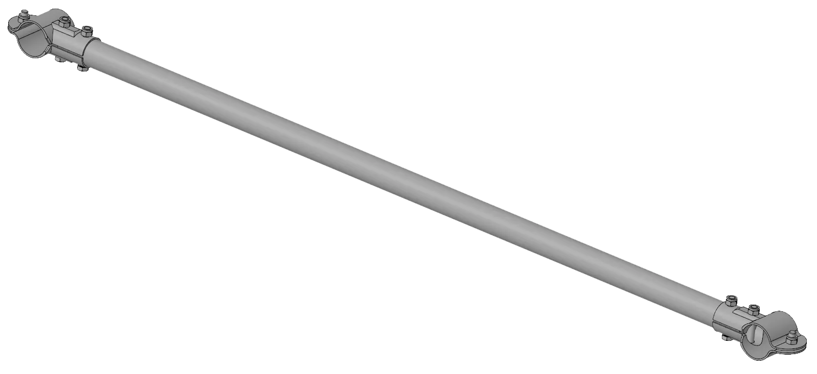 Gitterstab d = 48,3 mm, Länge 1,47 m, mit 2 verstärkten T-Schellen (341213)
