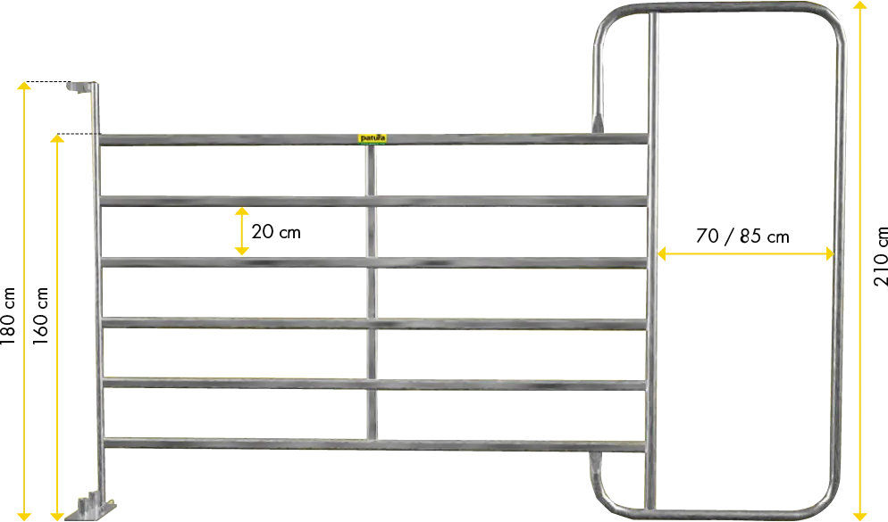 Panel-6 mit Rahmen 3,05 m, H= 2,10 m, vz