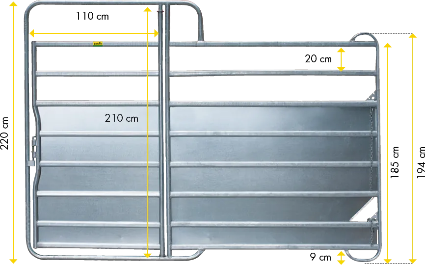 Panel-8 Plus mit Tor 3,00 m mit Blechverkleidung