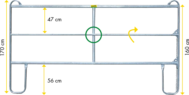 Panel-3, Länge 2,40 m, H= 1,70 m