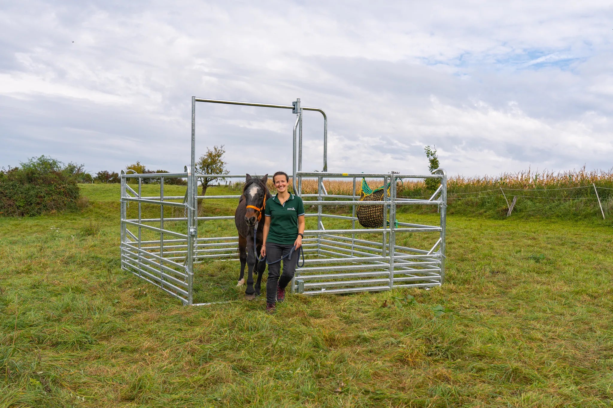 Sicherheits-Pferde-Panel mit Schiebetor 3,60 m, Höhe 2,50 m