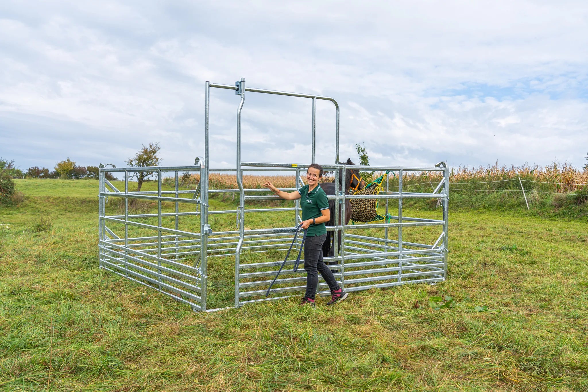 Sicherheits-Pferde-Panel mit Schiebetor 3,60 m, Höhe 2,50 m