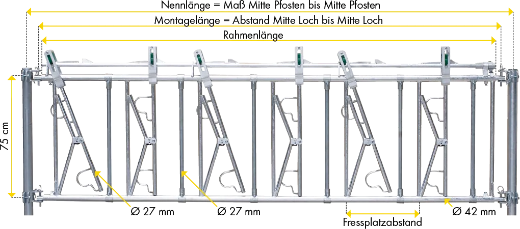 Kälberfressgitter 4/2, FPA 45 cm, vz