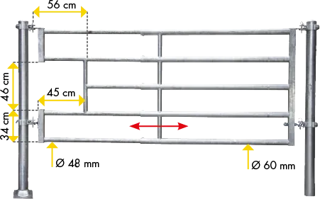 Abtrennung R5 (1/2) Becken Montagelänge 1,70 - 2,70 m