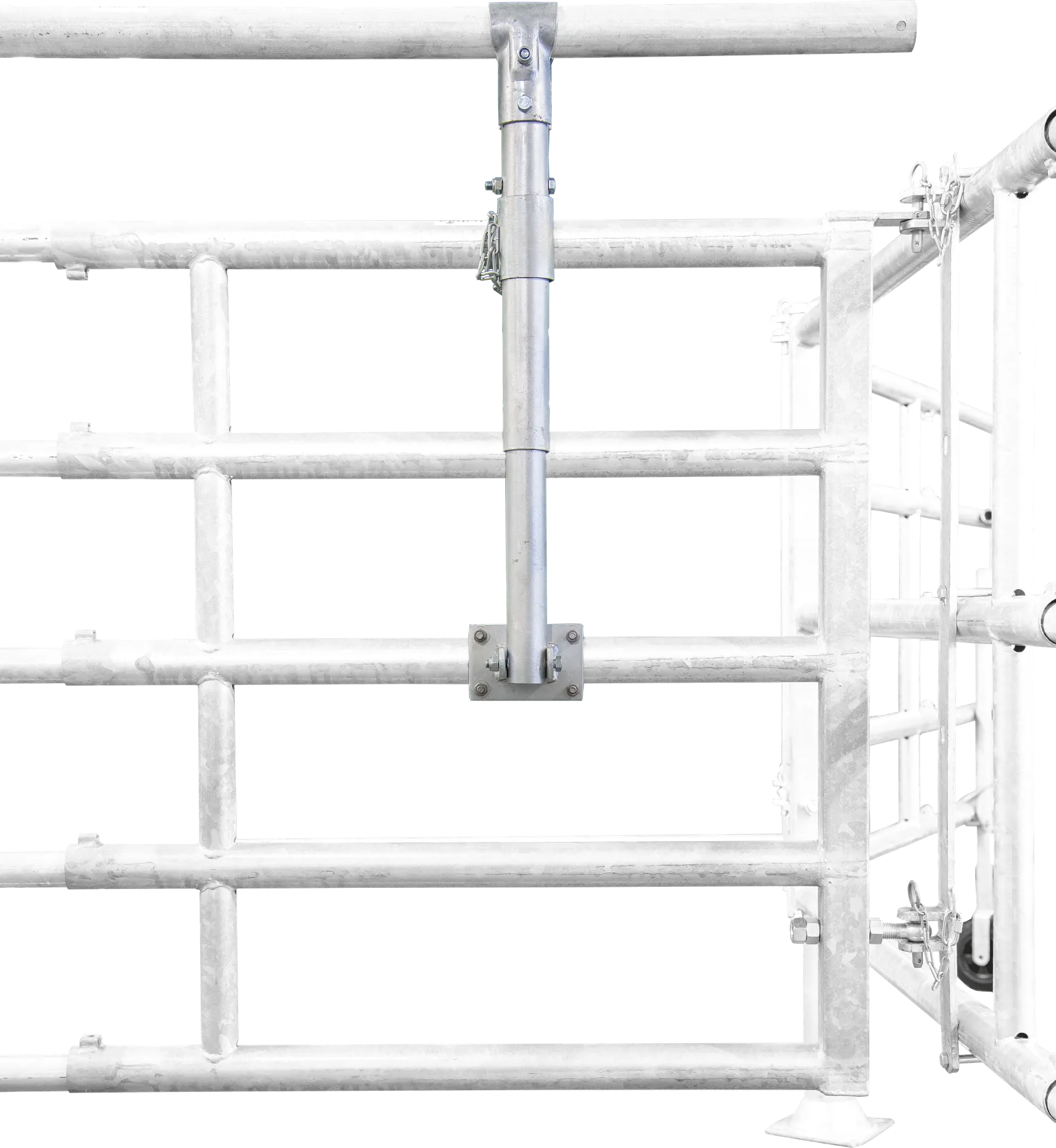 Halter für Zusatzrohr für Abtrennungen und Tore