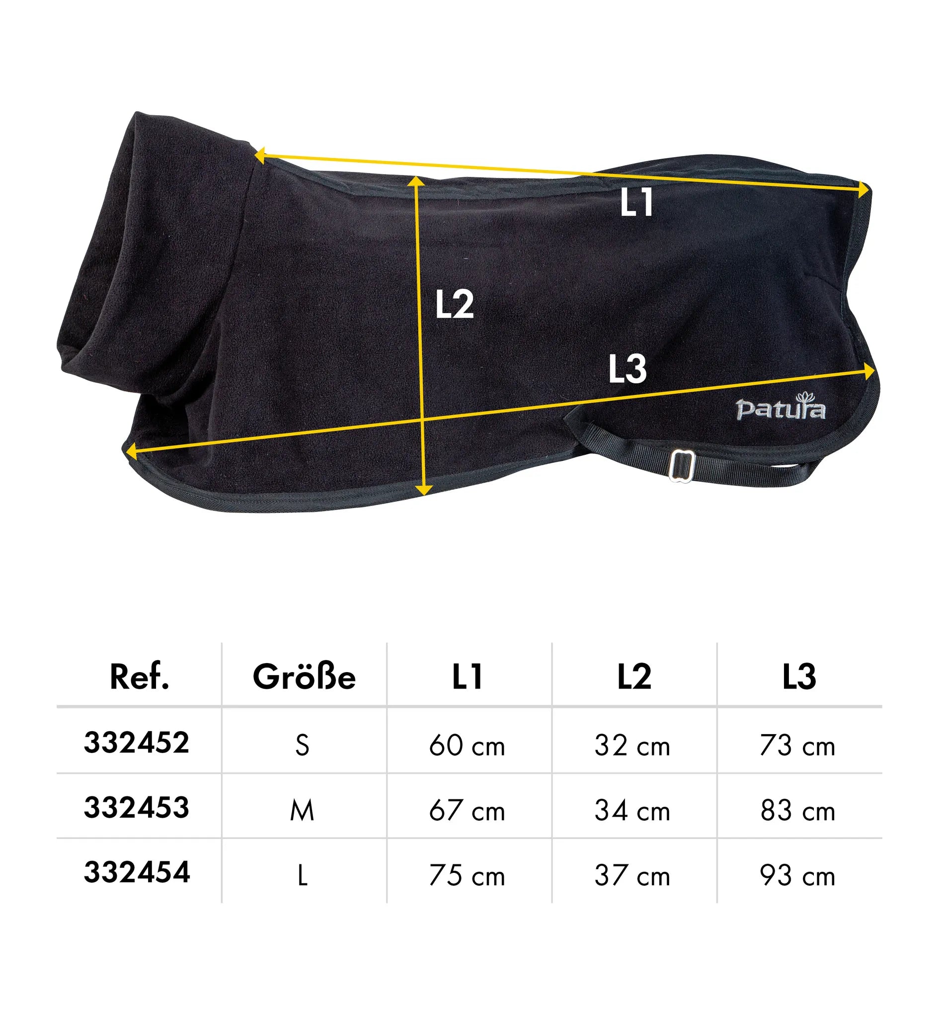 PATURA Kälberdecke Fleece Größe L Rückenlänge 75 cm