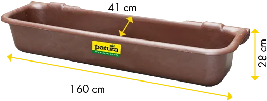 Kunststoff-Langtrog, 120 ltr. zum Einhängen in Rohre bis 2"