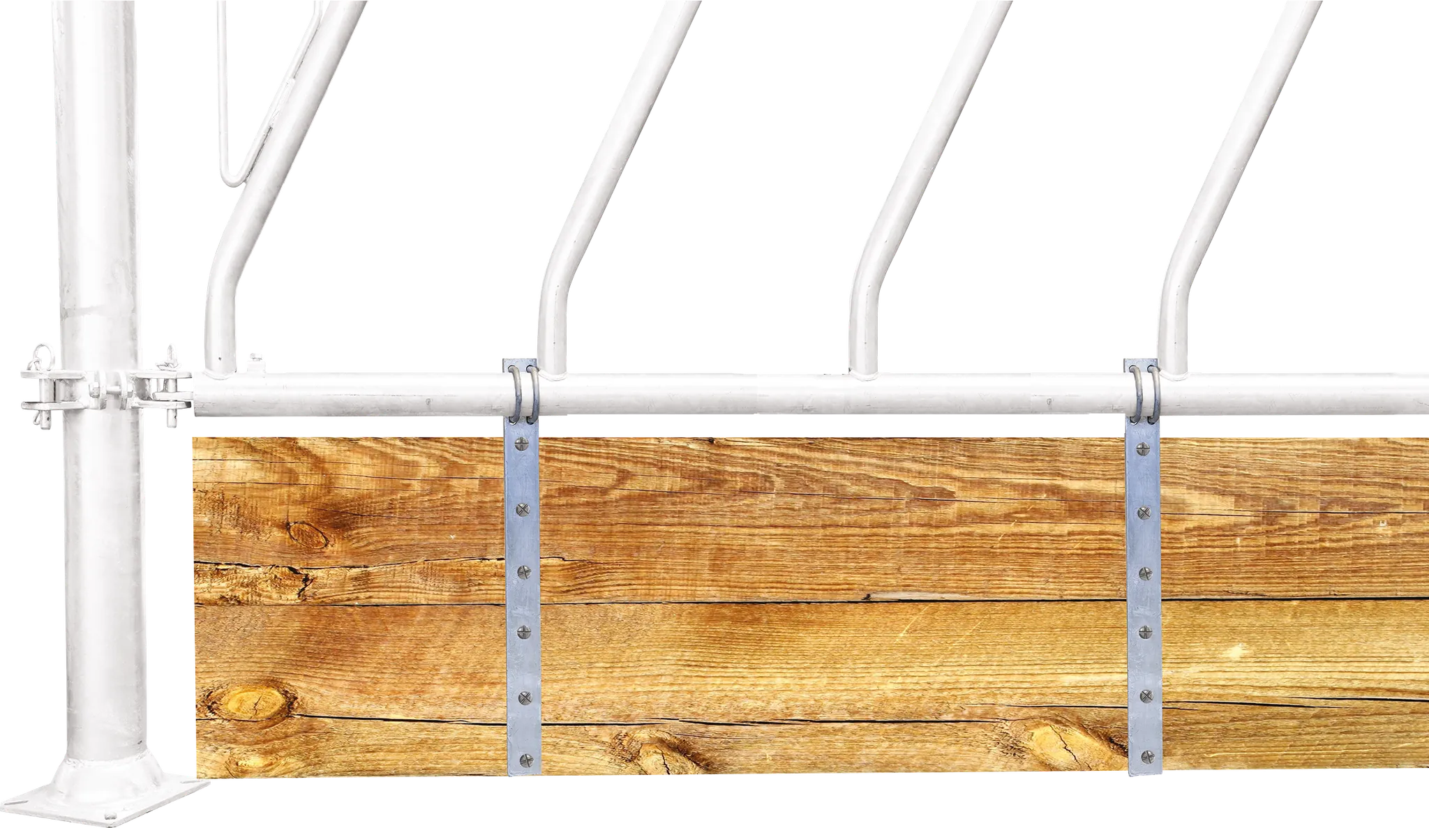 Barrenwandhalter für 2" Rohr (60,3 mm) für Holzbohlen