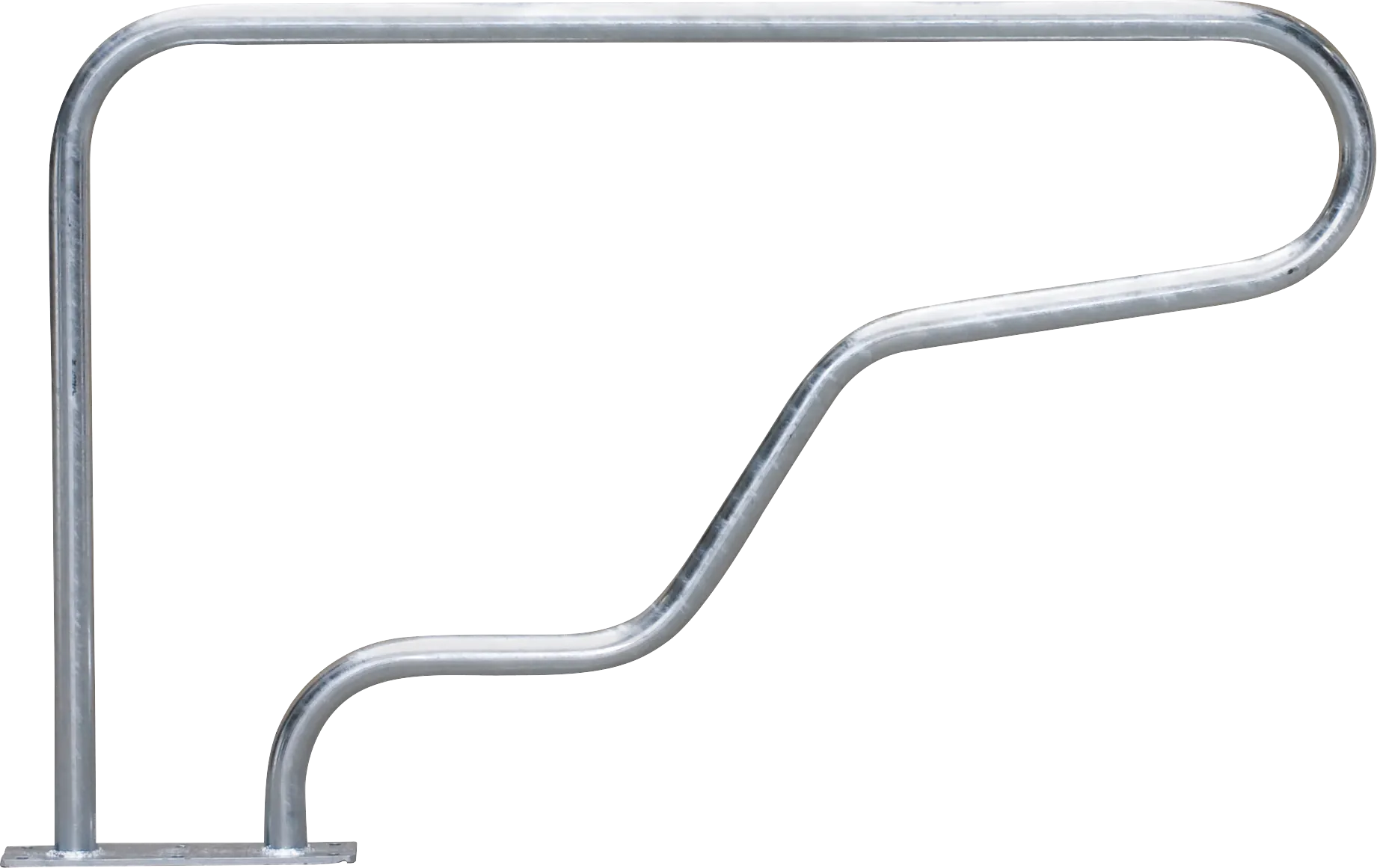 Liegeboxenbügel Classic, d=48,3 mm mit Bodenplatte, L=1,50 m, H=0,96 m