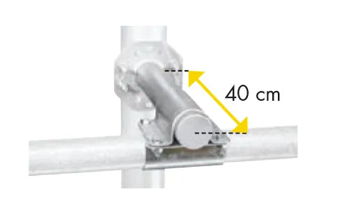 Abstandhalter für Nackenrohr an Pfosten mit d= 76 mm, inkl. 2 Bügelschrauben